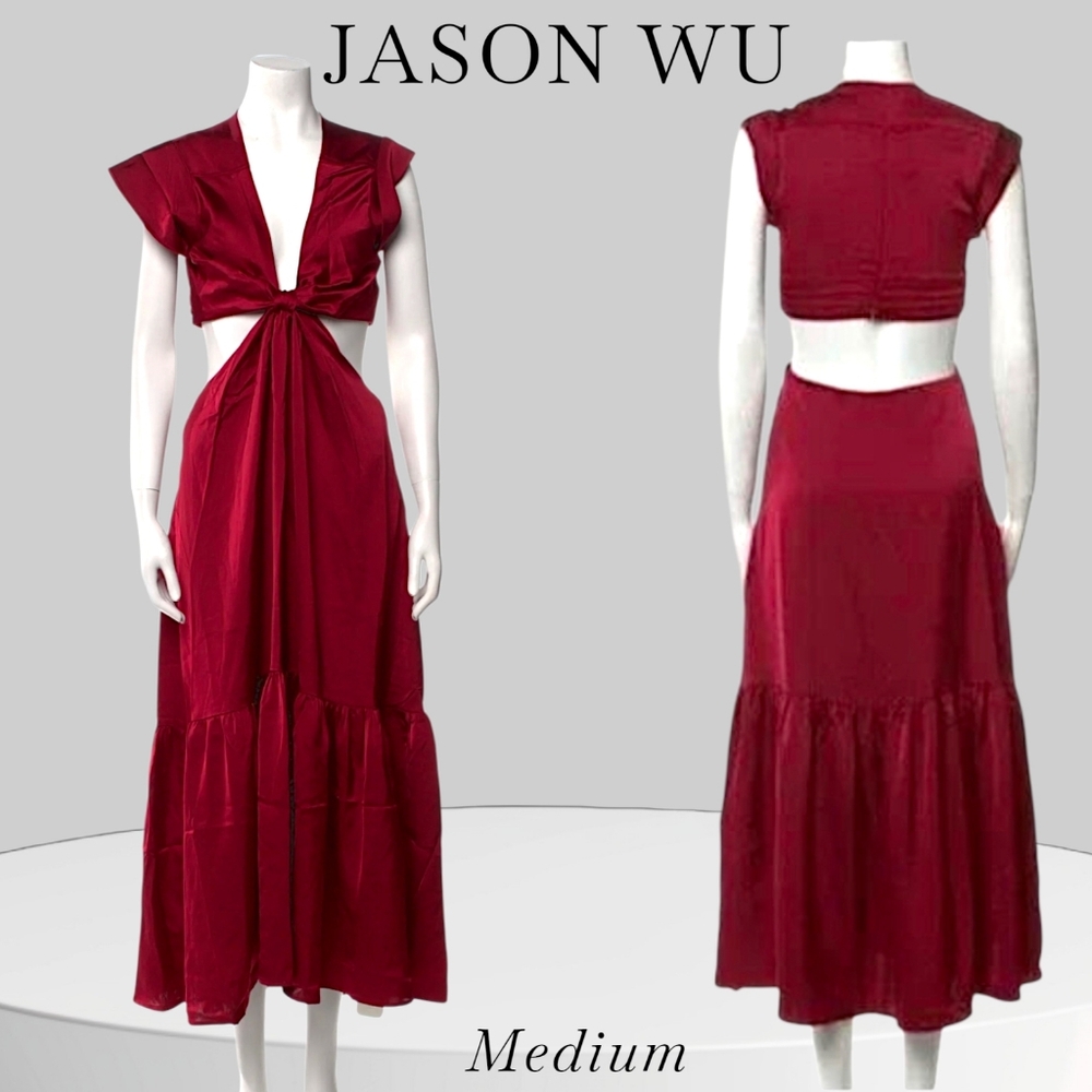 Jason Wu Burgundy Red Cutout Maxi Dress, Medium - New With Tag